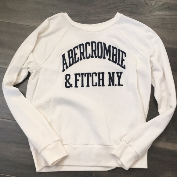 White Abercrombie Crew Neck Sweater - Picture 3 of 3
